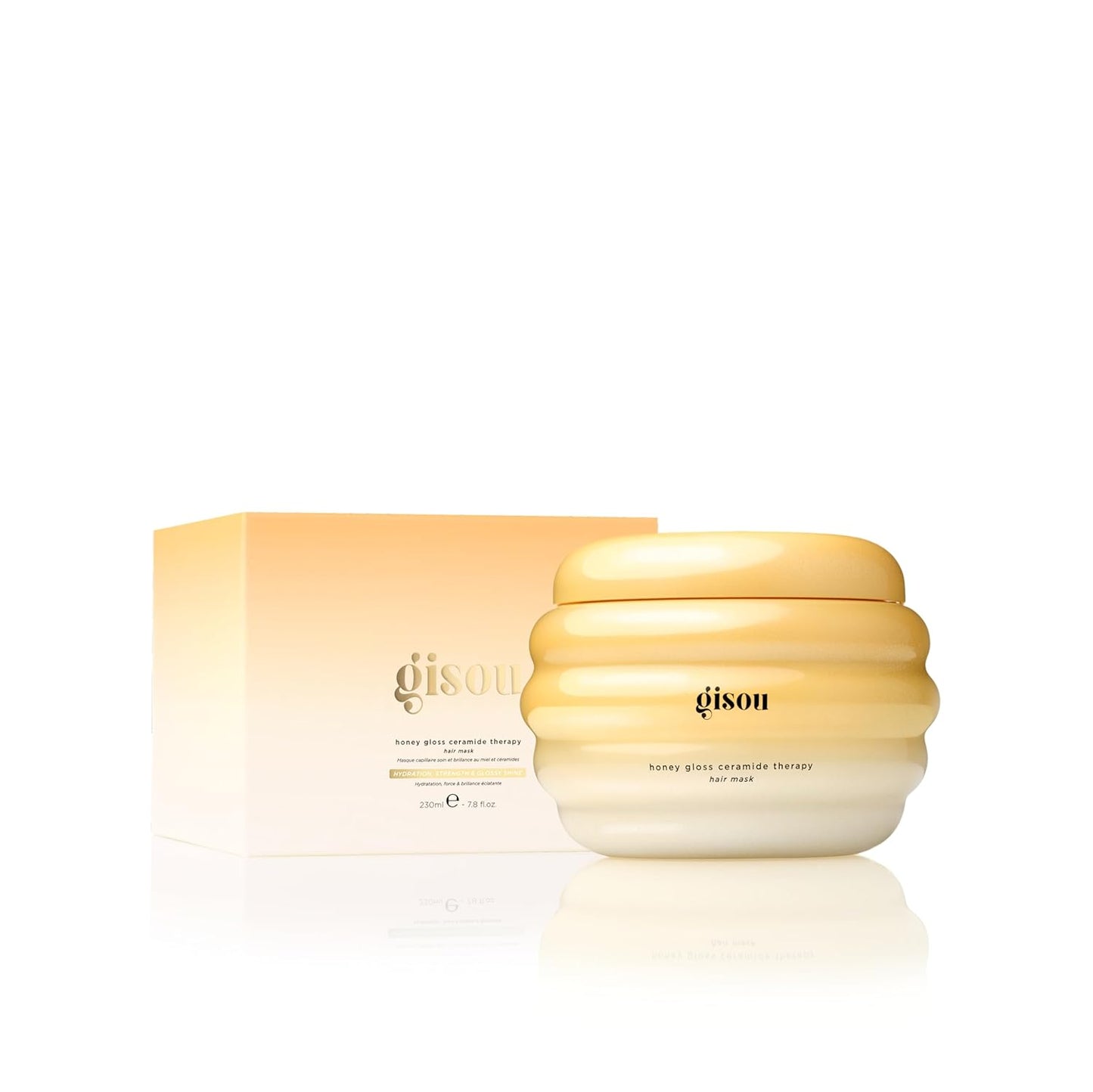 Gisou Honey Gloss Ceramide Therapy Hair Mask, Deep Hydration & Repair, Mirsalehi Honey, Ceramides & Hyaluronic Acid, 4x Stronger Hair & +85% Shine, Suitable for All Hair Types