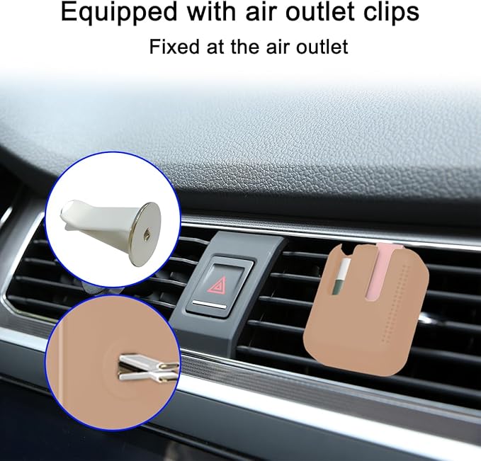 Holder for Car Air Vent, Upright Washable Lip Balm Protector for Women Girls, Auto Interior Space Saving Accessories, Universal for Vehicle, Truck and More（Brown）