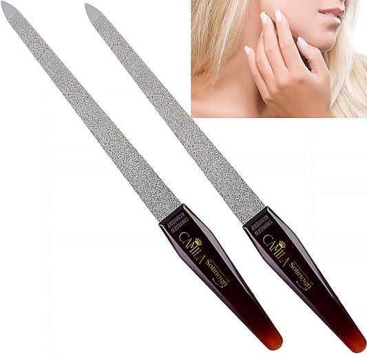 CS18 Sapphire Metal Nail File for Natural Nails Fingernail and Toenail Care, 7" Double Sided Coarse and Fine for Manicure and Pedicure