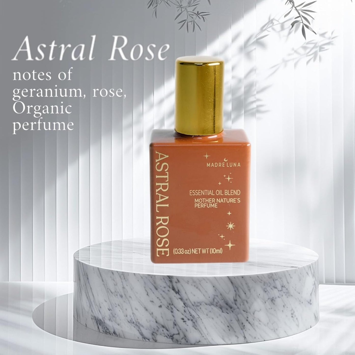 MADRE LUNA ASTRAL ROSE - Natural Roll On Perfume Oil for Women - Blended With Distilled & Essential Oils - Long-Lasting & Alcohol-Free Fragrance - 10 ML