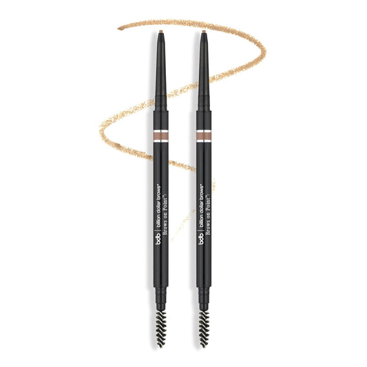 bdb Brows on Point Micro Brow Pencil - Precision Tip & Spoolie, Waterproof, Define, Shape & Fill Brows, Blonde, 2-Pack