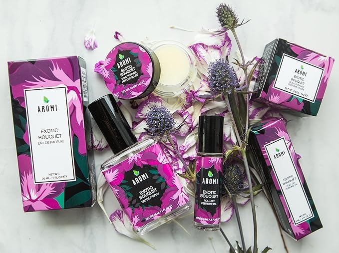 Aromi Solid Perfume | Floral Fragrance, Red Currant, Tuberose, Woodsy Scent, Vegan, Cruelty-free, Stocking Stuffer, Travel, Small Women’s Gift, Concentrated, Alcohol-Free (Exotic Bouquet)