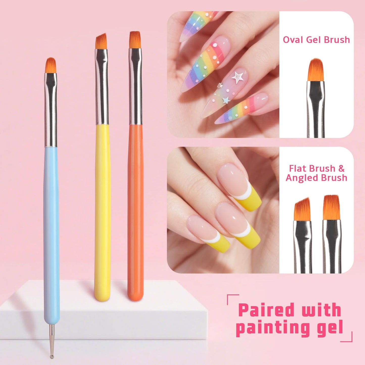 Sponge Pat Paint Nail Gel, Ombre Nails Gradient Gel Nail Blush Blooming Aura Nails Drawing Stripper Floral Painting DIY Nail Art, No Wipe, UV/LED Curing (16 Colors H)