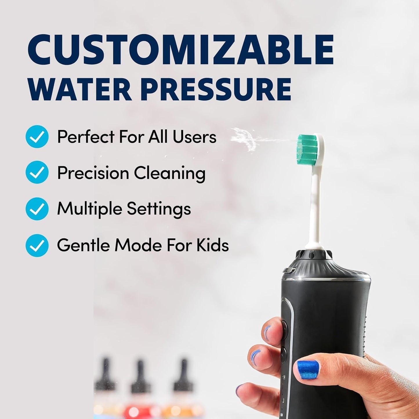 Professional Water Flosser - Advanced Dental Care for a Healthier Mouth, Gum, and Teeth - IPX7 Waterproof Oral Irrigator | 7 Replacement Tips, Travel-Friendly, Rechargeable - Oral Hygiene