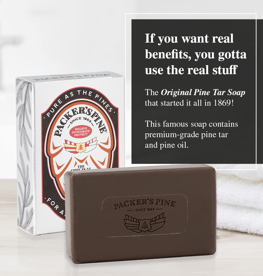 Packer's Pine Soap and Shampoo Bundle - All Natural Pine Soap Bar with No Harsh Chemicals