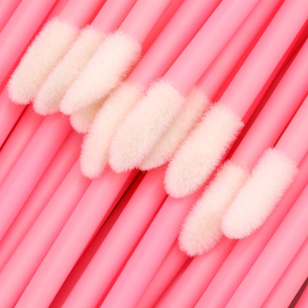 100PCS Lip Gloss Applicators, Disposable Lip Brushes Lip Gloss Applicators Lipstick Gloss Wands Applicator Perfect Makeup Tool Kits (Baby Pink)