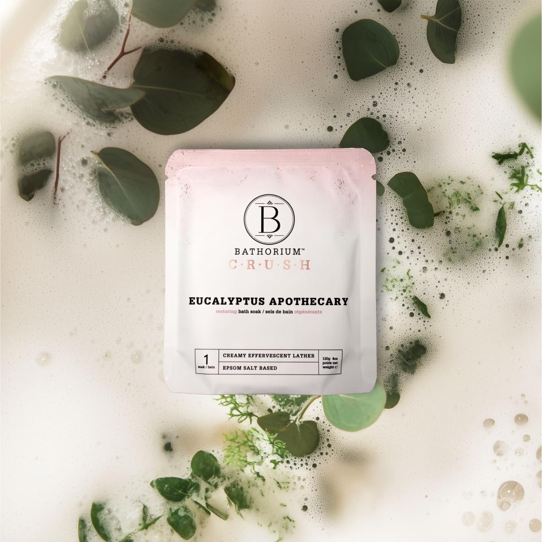 Bathorium Crush 8-Pack Signature Discovery Set, Luxury Bath Soaks, Dead Sea Salt, Epsom Salt, pH Balanced for Women, Gift Set, Each Soak is 4 oz