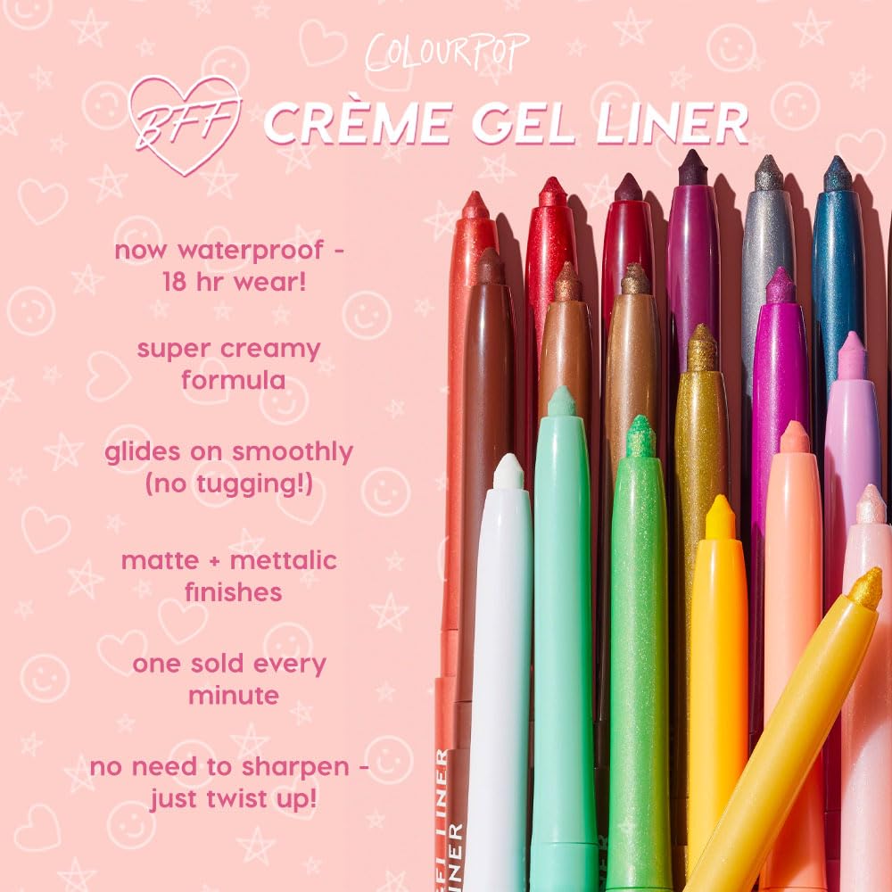 ColourPop x Sailor Moon Crème Gel Waterproof Eyeliner - 18HR Wear, Ultra-Pigmented Eyeliner Pencil with Matte & Metallic Finishes - Smudge-Proof, Vegan & Cruelty-Free - Azabu-Juban (0.01 oz)