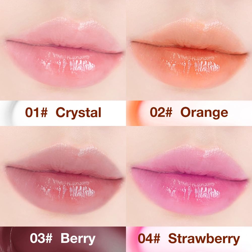 evpct 4Pcs Magic Color Changing Lipstick Long Lasting Waterproof 24 Hours Original for Women, Honey Orange Raspberry Strawberry Pink PH Mood Permanent Color Changing Lipstick Lip Balm, labial magico