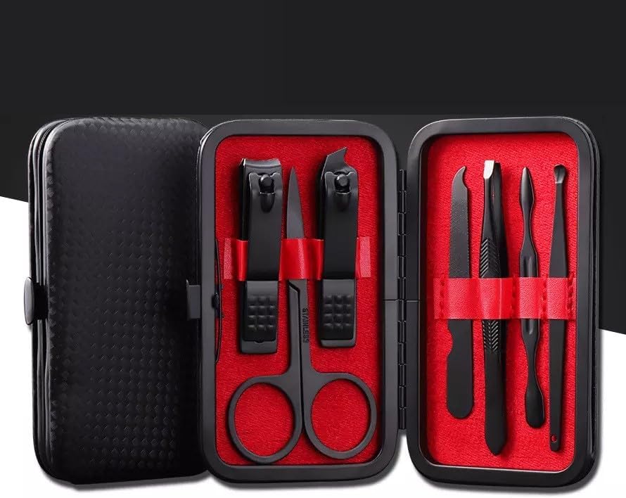 7pc Manicure Set Stainless Steel:Ultimate Travel Essentials Nail Kit-Perfect Gifts for Everyone-Premium Nail Clippers for Men Manicure Kit for Women,Personal Care Products Gifts for Boyfriend