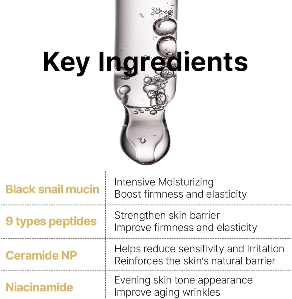 Farmstay Black Snail & Peptide 9 Perfect Toner, Snail Mucin Toner for Elastic & Glow Skin, Moisturizing & Anti-Aging, Smooths & Refine Skin Texutre, Korean Skin Care, for Women & Men, 4.05 Fl. Oz