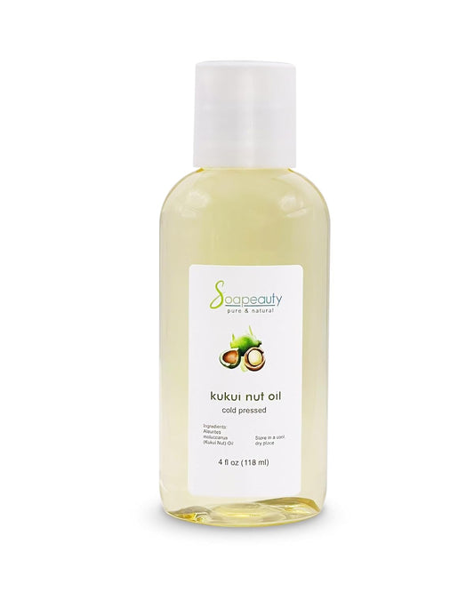 KUKUI NUT OIL Cold Pressed Unrefined | 100% Natural Available in Bulk | Carrier for Essential Oils, Face, Skin, Hair Moisturizer, Soap Making | Sizes 2OZ to 7 LBS | (4 OZ)