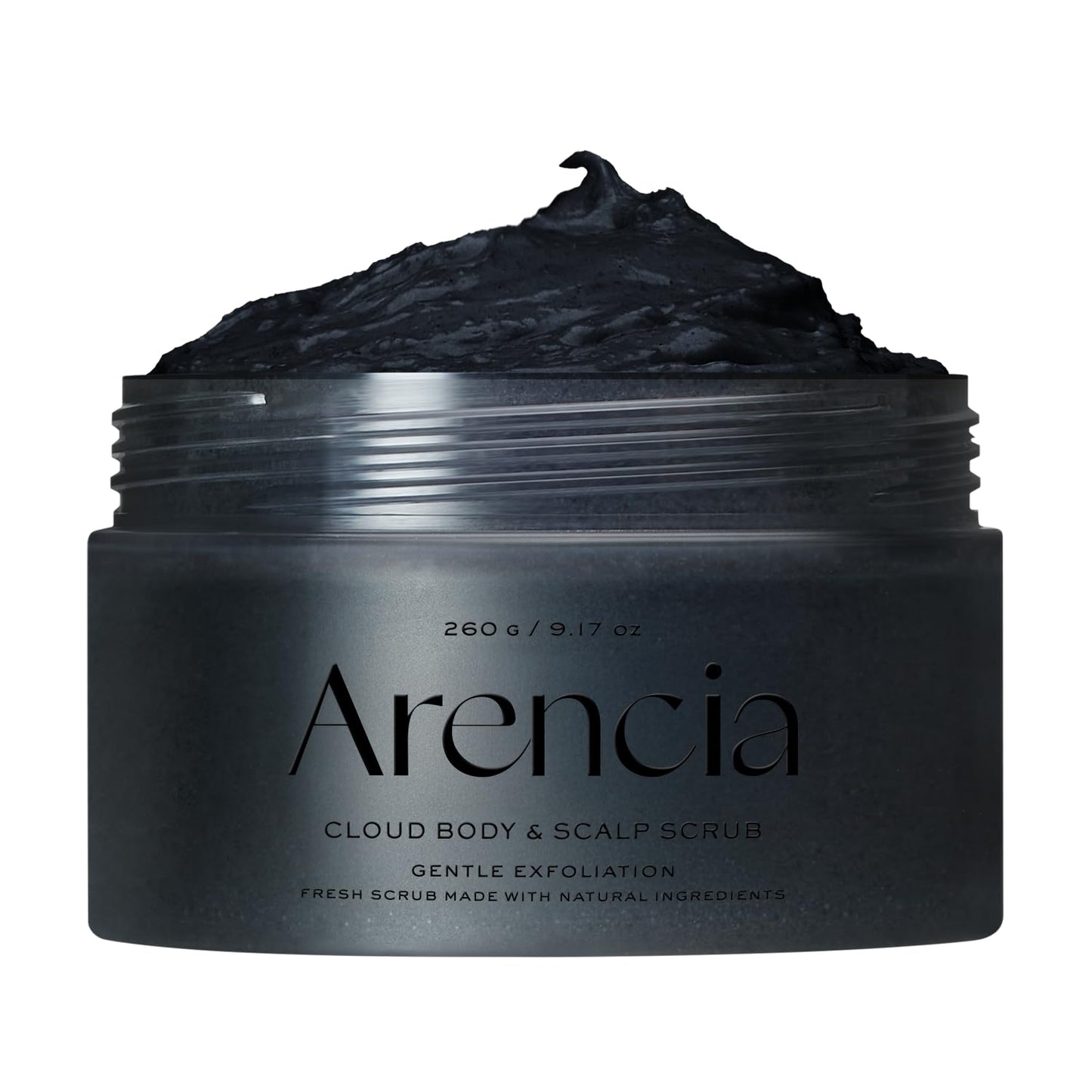 Fresh Cloud Sea Salt Body & Scalp Scrub (Black) - Exfoliant, Bump Eraser For Silky Smooth Skin, Korean Skin Care