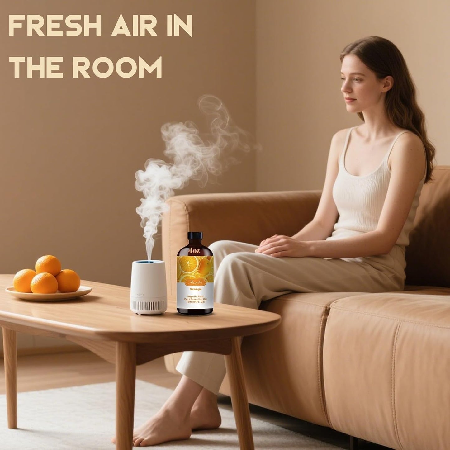 Orange Essential Oil,Roll-on Orange Oil Set (4 Fl Oz x1 + 0.33 Fl Oz x1) - 100% Natural, Diffuser, Massage, Yoga, DIY Soap and Candle Making, Fragrance Oils, Spa Care