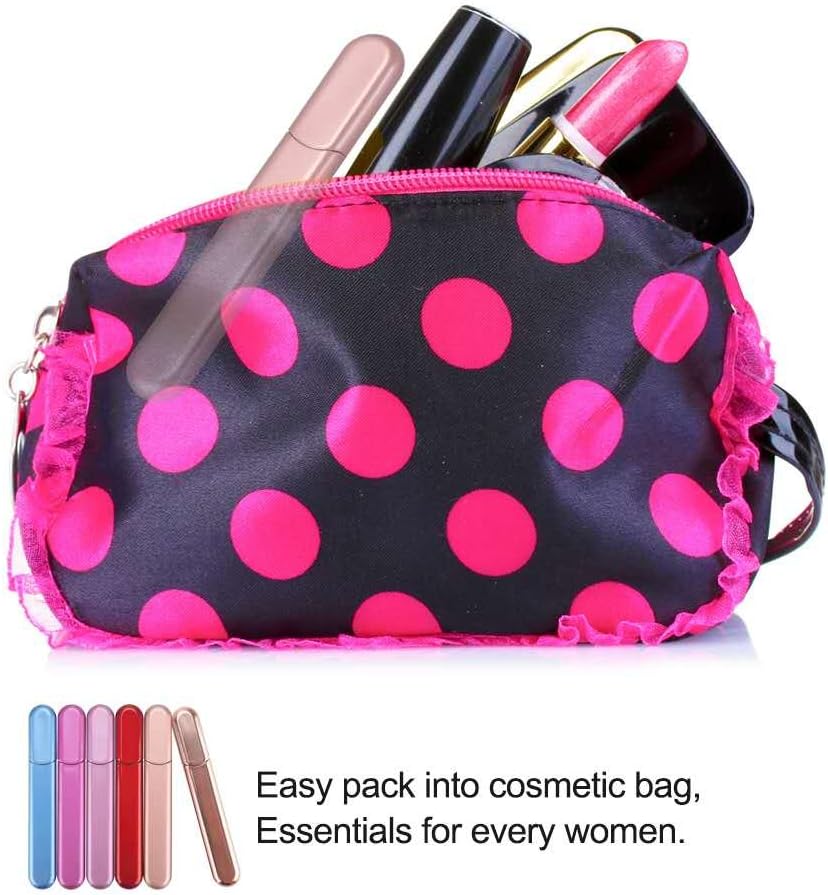 Premium Glass Nail File with Case, Crystal Diamond Salon Best Beauty Nail Buffer for Natural and Acrylic Nails Christmas Gift for Woman and Man,Black Gold