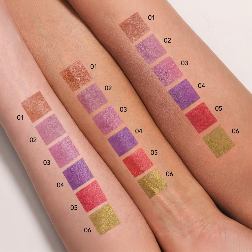 BINGBRUSH Glitter Eyeshadow Stick & Eyeliner Pencil, 4-in-1 Metallic Shimmer Cream Eyeshadow, Long-Lasting Waterproof Eye Brightener, Highly Pigmented Eye Makeup, Easily Blendable(#04-Violet Spark)