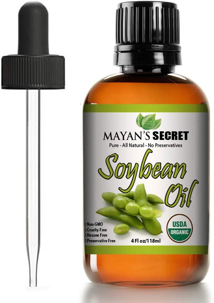 Mayan's Secret Pure Carrier and Essential oils for Skin Care, Hair, Body Moisturizer for Face-Anti Aging Skin Care (Soybean Oil Organic, 4oz)