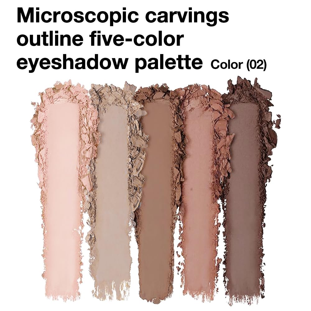 Warm Neutral Rose Brown Eyeshadow Palette – 5 Matte Shades, Soft Pink to Chocolate, Velvety Finish, Natural Everyday to Romantic Eye Looks, Blendable & Travel-Friendly Makeup for Brown Eyes 02#