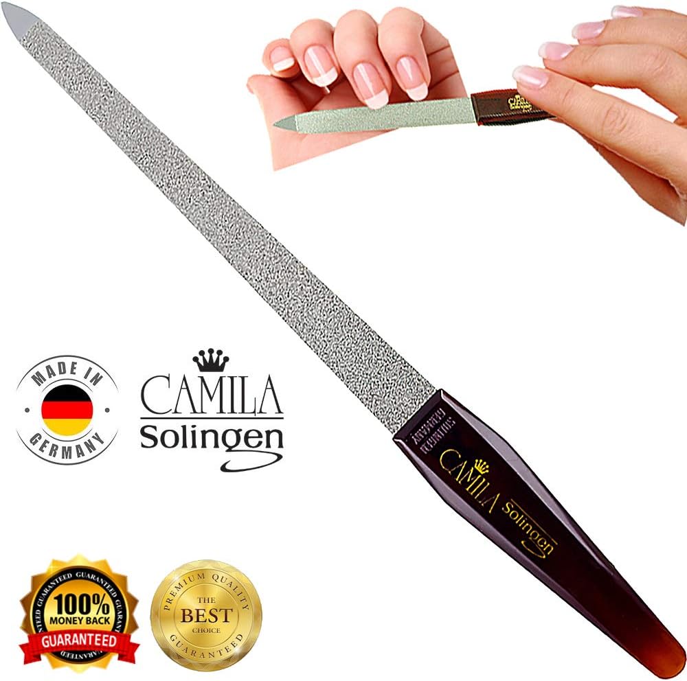 CS19 Sapphire Metal Nail File for Natural Nails Fingernail and Toenail Care, 8" Double Sided Coarse and Fine for Manicure and Pedicure