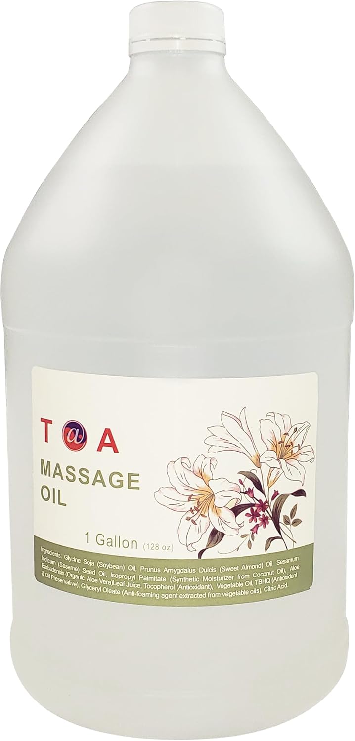 TOA Mineral Oil Body Spa Massage for Therapists Unscented Gallon Bottle (4 Gallons)