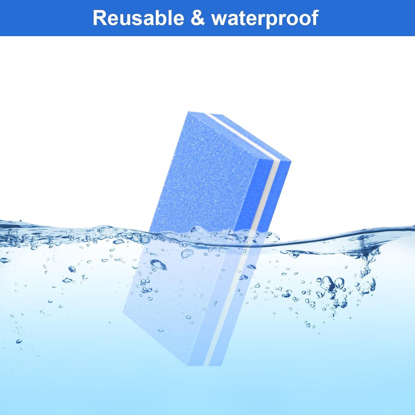 Buffer Block Nail File, 100/180 Grit Sponge Nail Buffers for Acrylic Nails, Mini Buffing Block Double Sided for Manicure Tools 30 Count - Blue