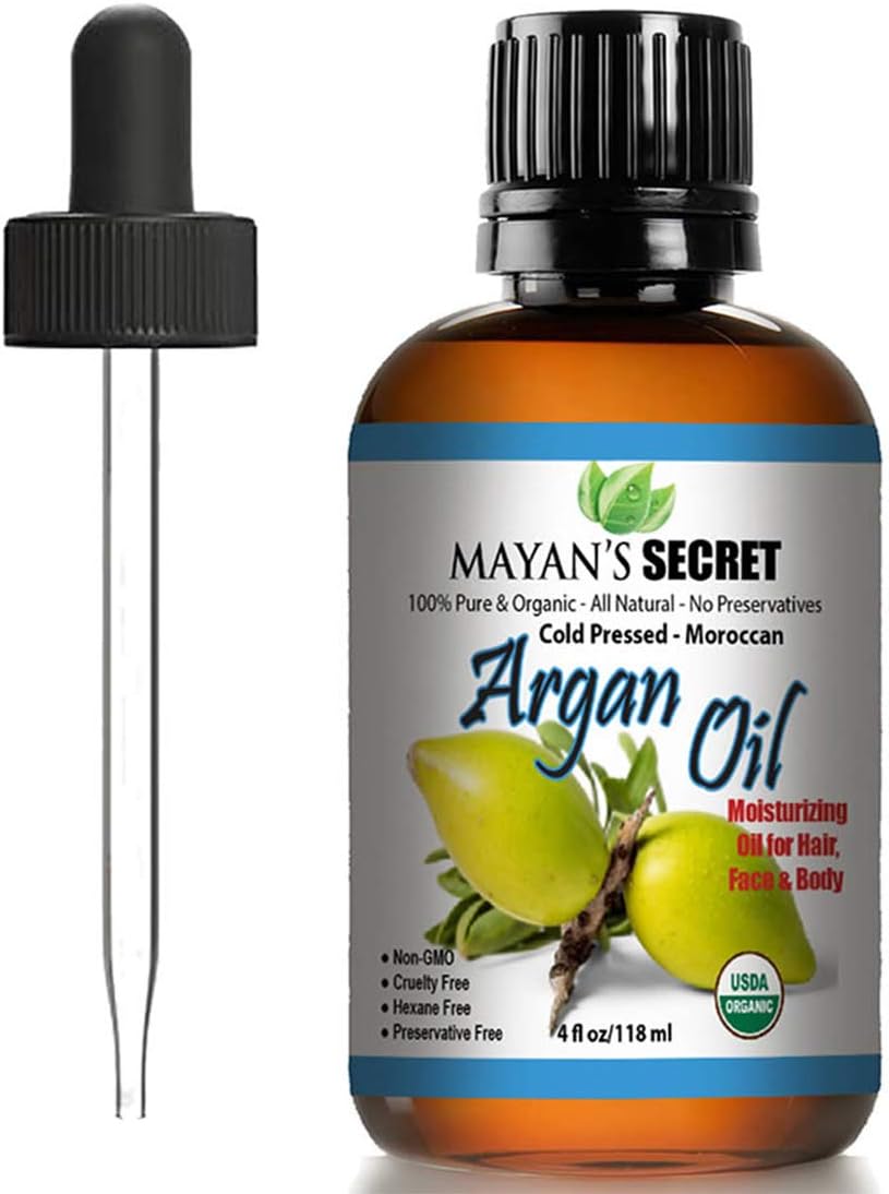 Pure Carrier and Essential Oils for Skin Care, Hair, Body Moisturizer for Face-Anti Aging Skin Care (Argan Oil Organic, 4oz)