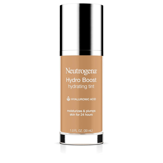 Neutrogena Hydro Boost Hydrating Tint Foundation Makeup for Dry Skin, with Hyaluronic Acid, Lightweight Oil-Free Water Gel, Non-Comedogenic, 85 Honey Color 1.0 fl. oz