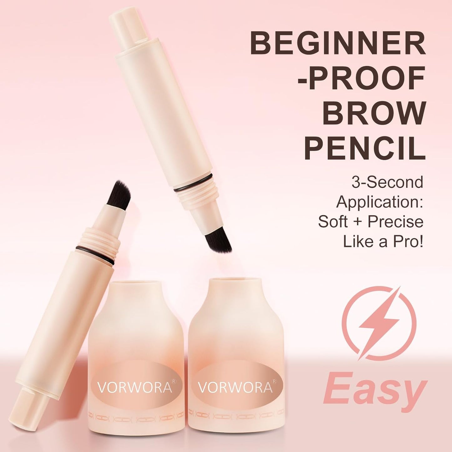 Eyebrow Pen with Hair-Like Strokes, Microblading Eyebrow Pen, Angled Brow Tint Brush for Eyebrows, Smudge Proof, Long Lasting, Easy to Color, Brown