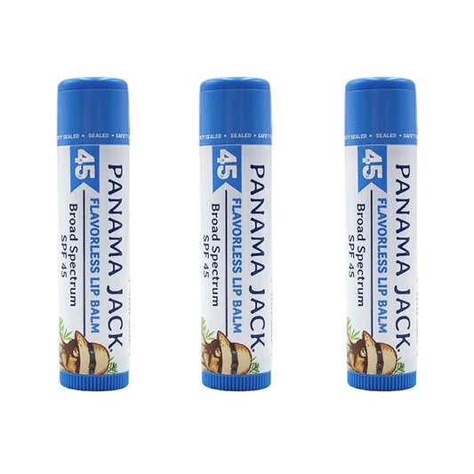 Panama Jack Sunscreen Lip Balm - SPF 45, Broad Spectrum UVA-UVB Sunscreen Protection, Prevents & Soothes Dry, Chapped Lips