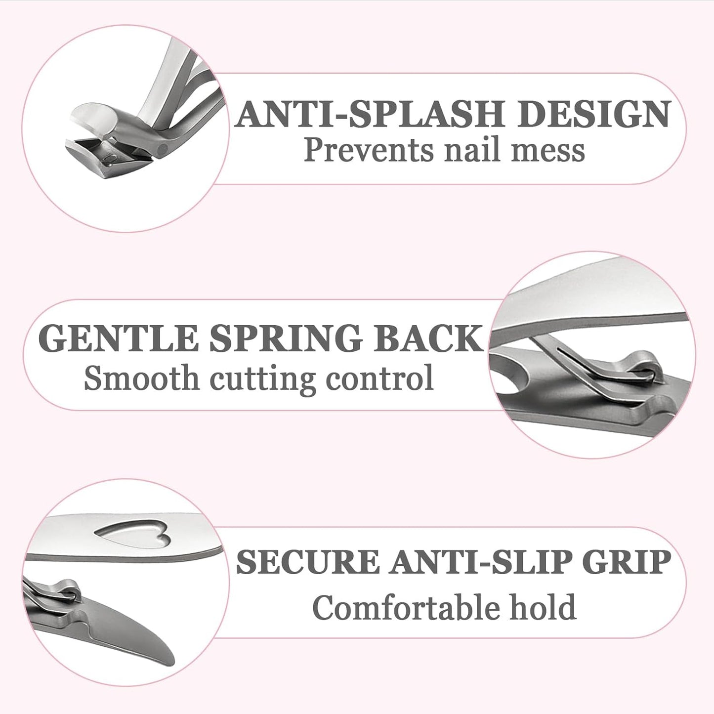 Toe Nail Clippers for Seniors, Toenail Clippers for Thick Toenails, Fingernail Clippers for Men, Nail Trimmer, Professional Nail Clippers, Ergonomic Angled Head Senior Toenail Clipper (Silver)