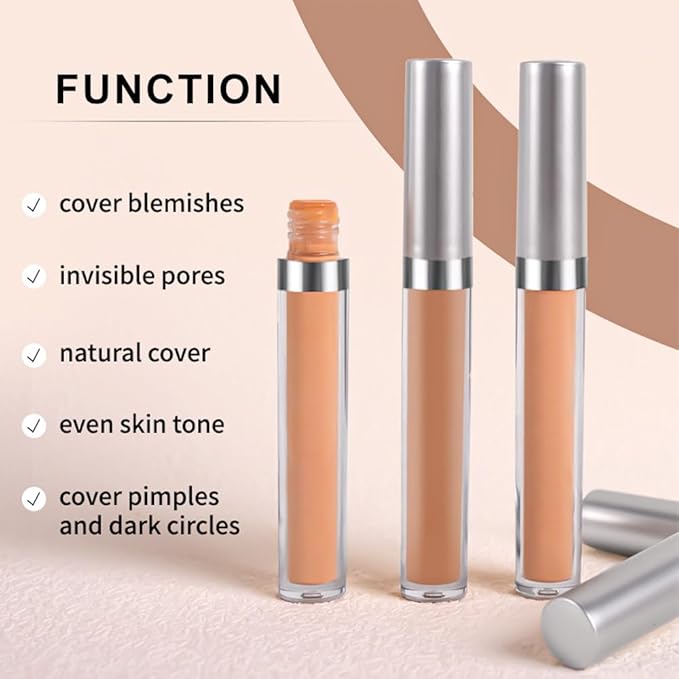 Kaely 2Pcs Hydrating Concealer Wand,Full Coverage Liquid under Eye Concealer,Long Lasting Waterproof Primer Makeup for Dark Circles and Puffiness Trouble Spots Redness,Eye Ring corrector de ojeras 07
