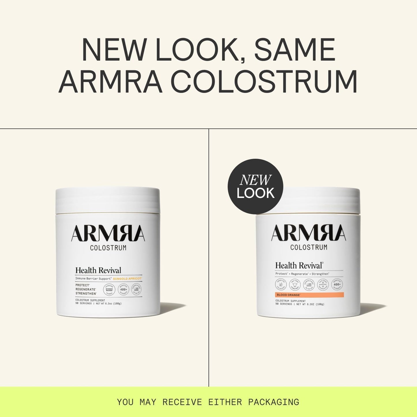 ARMRA Colostrum™ Powder | Blood Orange | Gut Health & Bloating | Skin & Hair | Immunity | Keto, Gluten & Fat-Free | 90 Servings