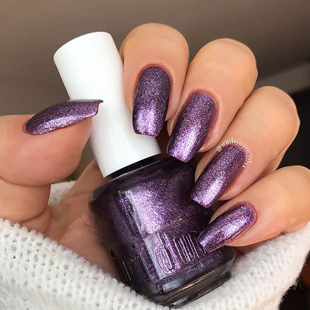 duri Nail Polish, 760 A Million Likes, Purple Metallic Glitter, Full Coverage, Shiny Finish, Fast Drying, Lasting, 0.45 Fl Oz