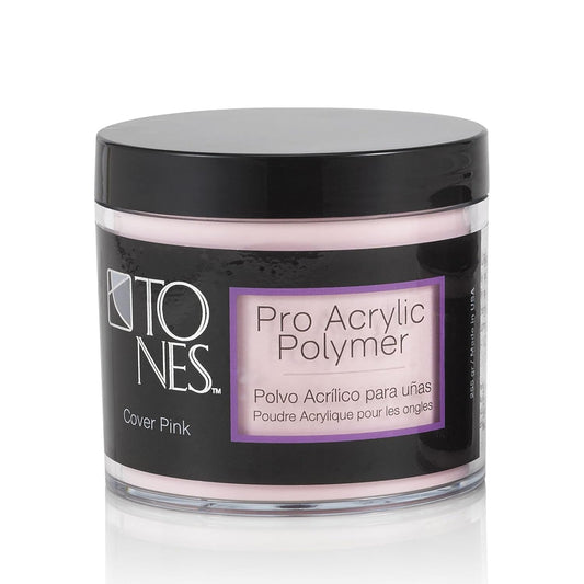 Tones Pro Acrylic Nail Powder, Cover Pink (Soft Nude Pink), (8.5 Fl Oz) - Long-Lasting & Non-Yellowing Polymer for Salon Quality Nail Extensions & 3D Art
