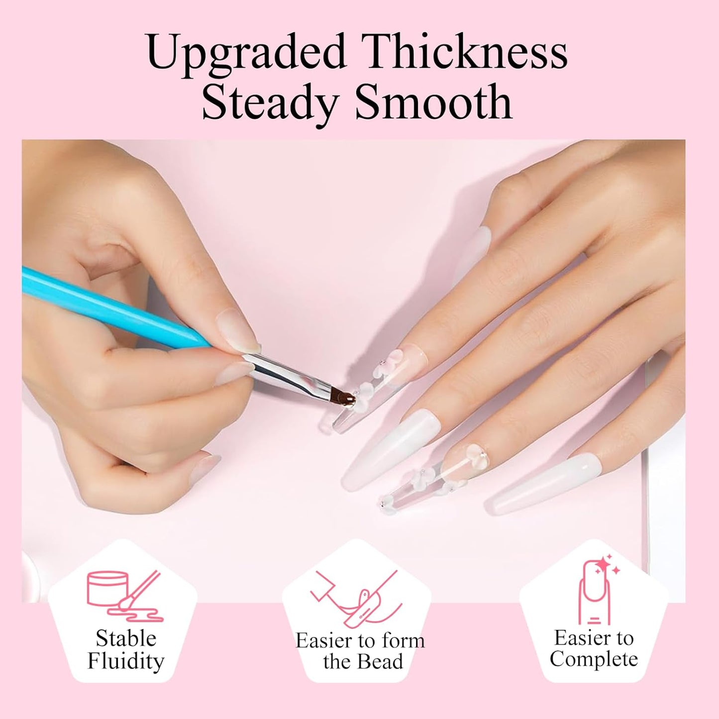 Clear/PInk Acrylic Nail Powder, 2Pcs Professional 120g Acrylic Nail Powder Polymer for 3D French Nail Manicure Extension Nail Carving Large Capacity Acrylic 8oz