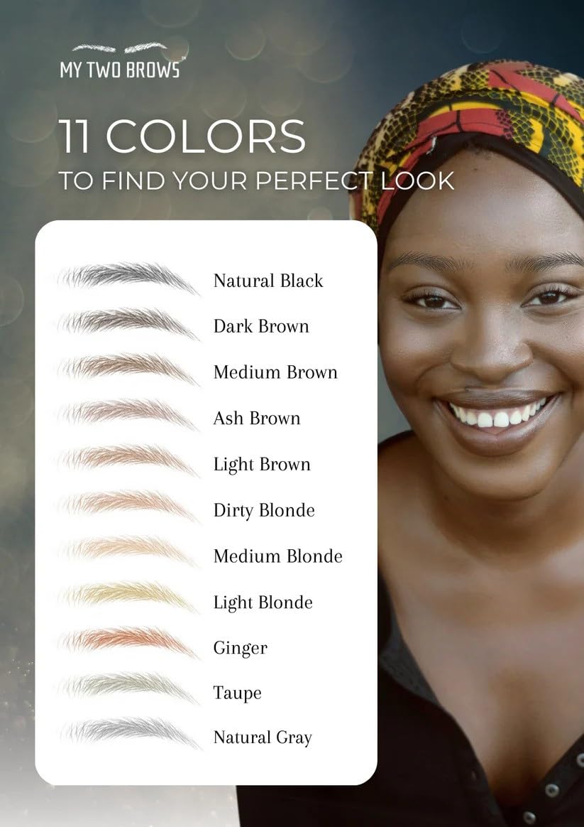 (10 pairs) Dirty Blonde Temporary Eyebrow Tattoo - Extra Small Size - Waterproof & Smudgeproof - Assertive Arch Style Eyebrow Stickers - Sheet Lasts up to 30 Days - Won't Work on Existing Brows