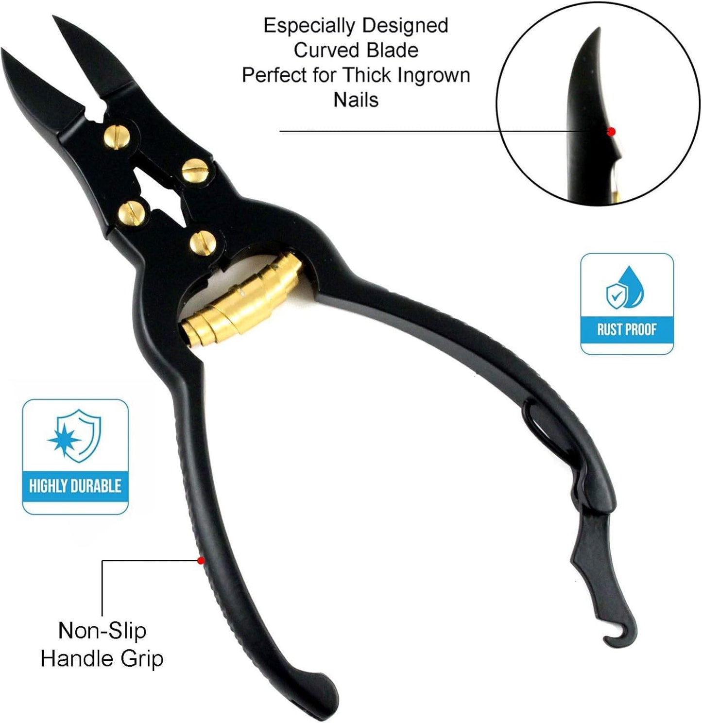 Toenail Clippers - Professional Podiatrist Toenail Clippers for Thick Nails for Seniors - Heavy Duty Nail Clippers Cutter Trimmer for Men Women Podiatry Tools Stainless Steel Toenail Scissors by Krisp