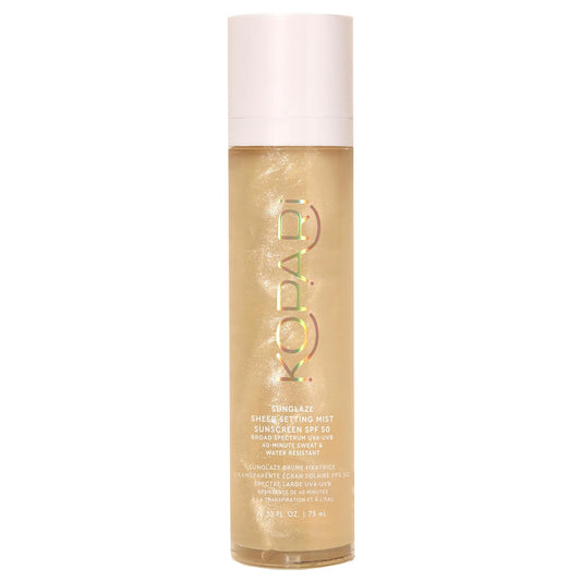 Kopari Sunglaze Sheer Setting Mist Sunscreen SPF 50, Weightless, Fast Drying, Ultra-Fine Setting Spray, Made With Hyaluronic Acid, Sets Makeup For A Hydrated, Dewy Finish, 2.53 fl oz
