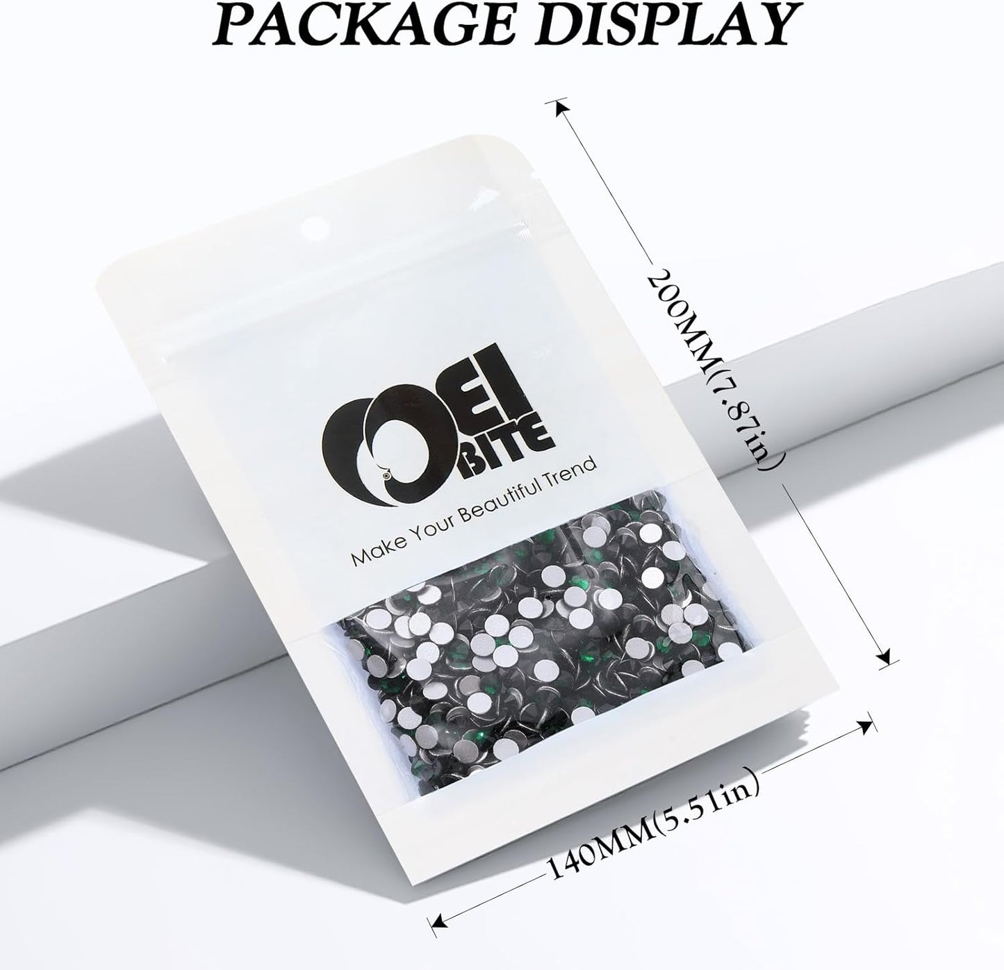 Green Flatback Rhinestones, Glass Rhinestones for Nail Art and Craft, Glue Fix, Loose Crystal Gemstones(Green, SS20, 2880pcs, 4.6-4.8mm)