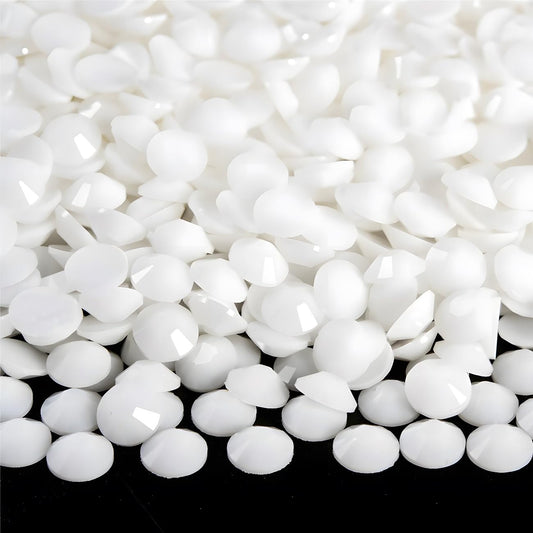 Flatback Rhinestones Round Gems for Nails Art and Crafts 1250Pcs SS20 5mm Glitter Crystals Stone DIY Bags Clothes Shoes (Pure White)