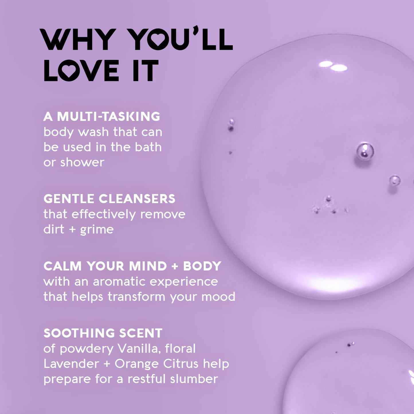 Nature's Beauty Lavender Chamomile Sleep Body Wash - Gentle Cleanser for All Skin Types - 16 Fl Oz