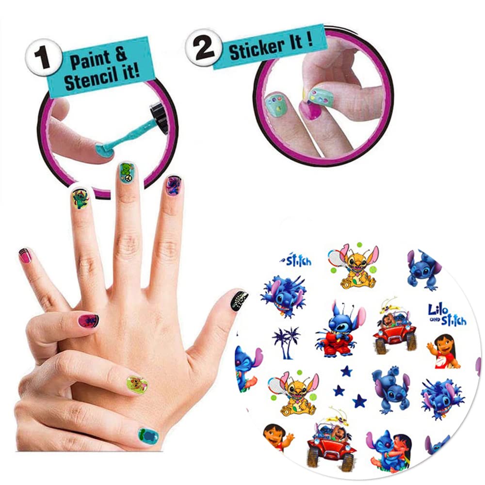 8 Sheets Cartoon Nail Art Stickers Cute Cartoon Nail Decals 3D Self Adhesive Kawaii Designer Nail Stickers for Acrylic Nail Art Supplies Women Girls DIY Manicure Decorations Accessories