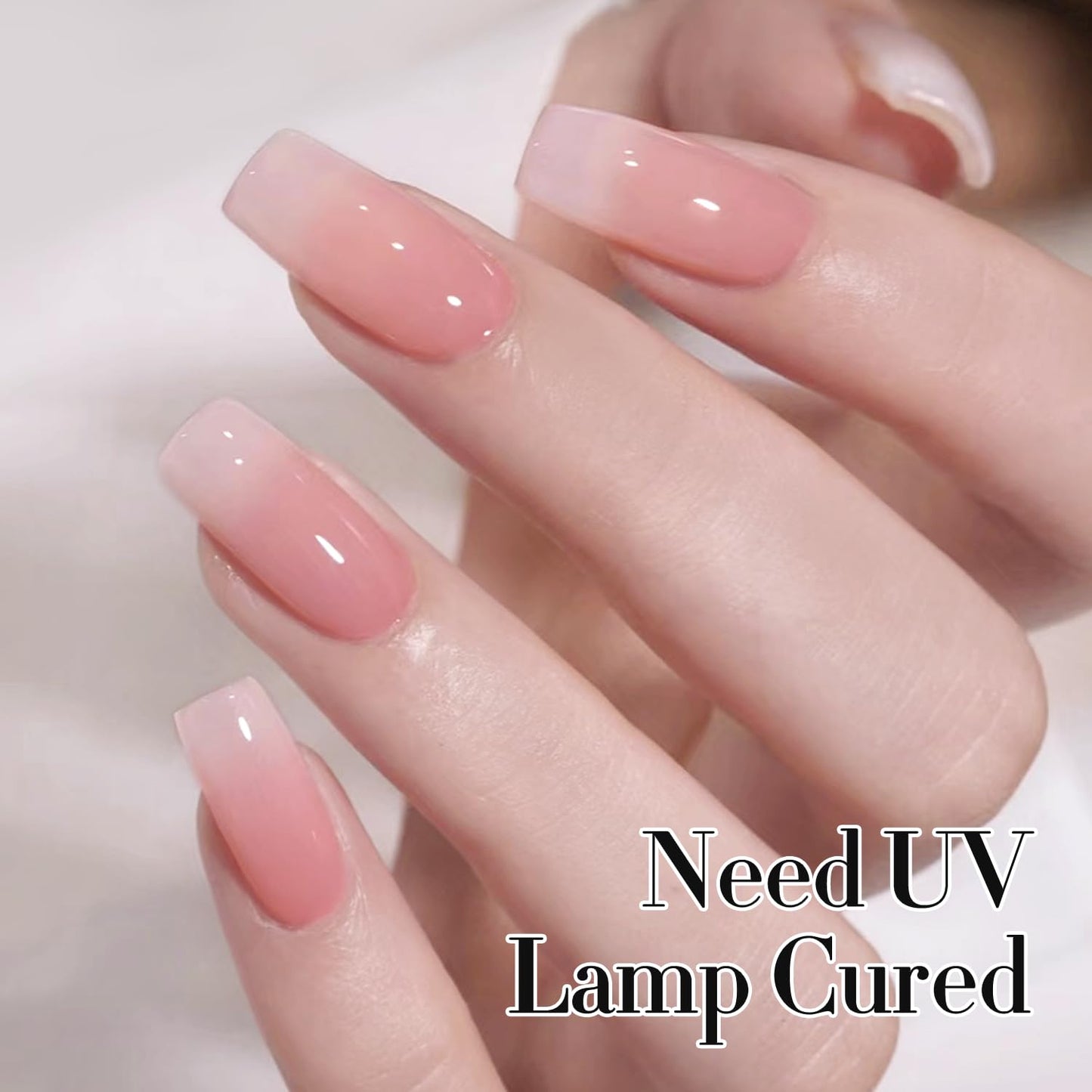 Double Rhythm 0.50 OZ Translucent Gel Polish Same Color Same Bottle Sheer Pastel Neutral Natural Milky 15 ML Jelly UV Nail Art DIY at Home (Jelly Rose Pink-A1380)