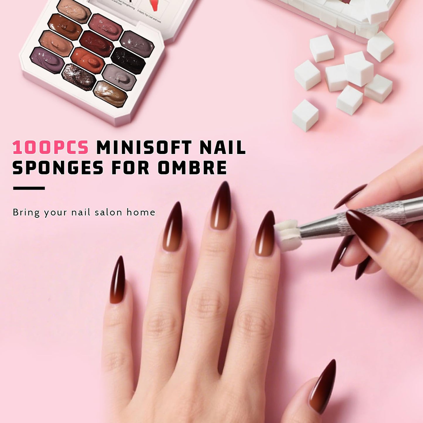 Sponge Pat Paint Nail Gel, Ombre Nails Gradient Gel Nail Blush Blooming Aura Nails Drawing Stripper Floral Painting DIY Nail Art, No Wipe, UV/LED Curing (12 Colors J)