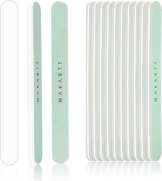 Makartt Nail Buffer: 400/6000 Grit Extra Fine Buffer Nail File, Nail Buffer and Shine Kit for Natural & Acrylic Fingernail, Easy to Hold, Green White, 10 Pcs