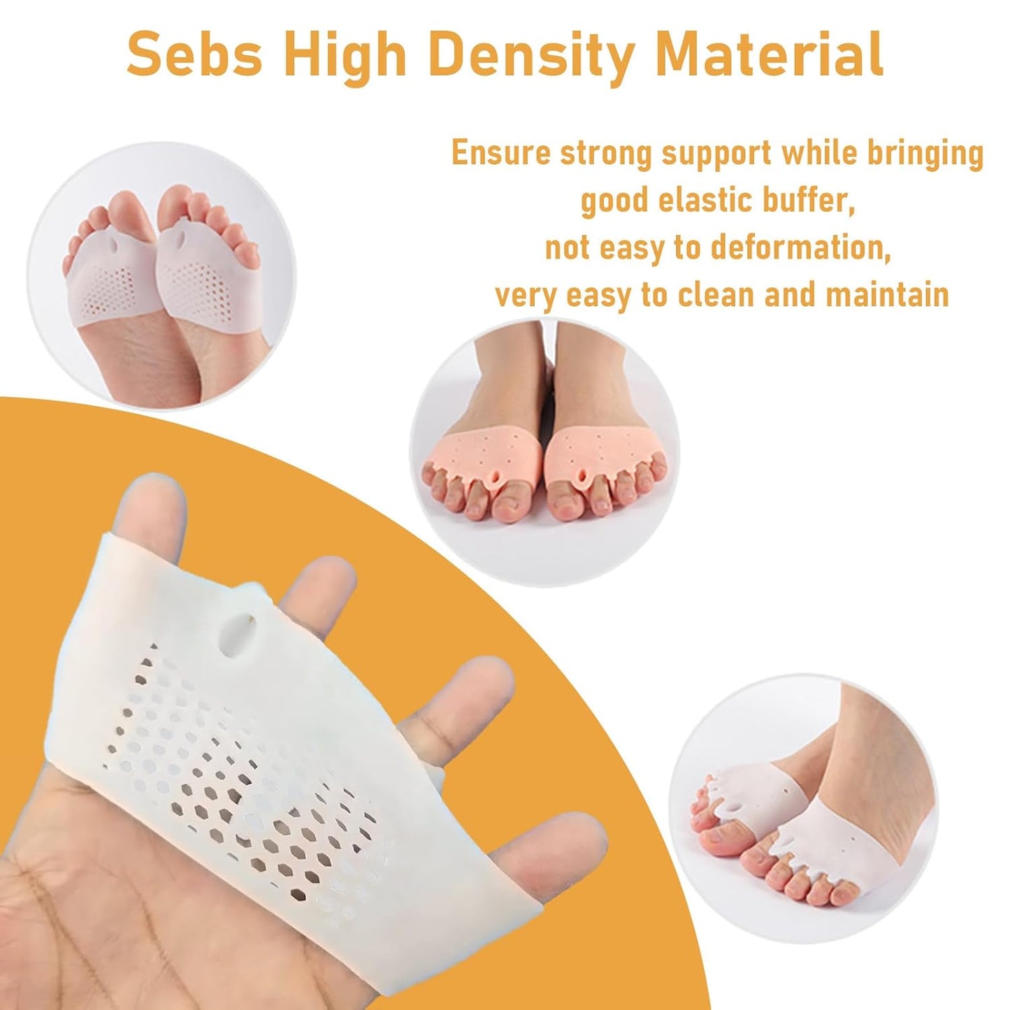 YIKESHU Silicone Toe Separators with 2 Pairs Toe Socks for Women, Toe Straightener, Yoga Toes Toe Separators for Overlapping Toes to Foot Pressure Relief (2pairs toe separators + 2pairs toe socks)