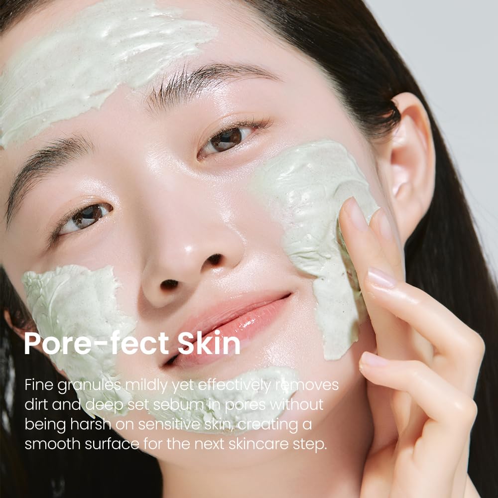 Wormwood Enzyme Cleansing Pack – Korean Powder Face Cleanser & Exfoliant with Papaya Enzyme, AHA BHA PHA, Low pH, Clears Acne & Pores, Smooths Texture, for All Skin Types, 2.82 oz.