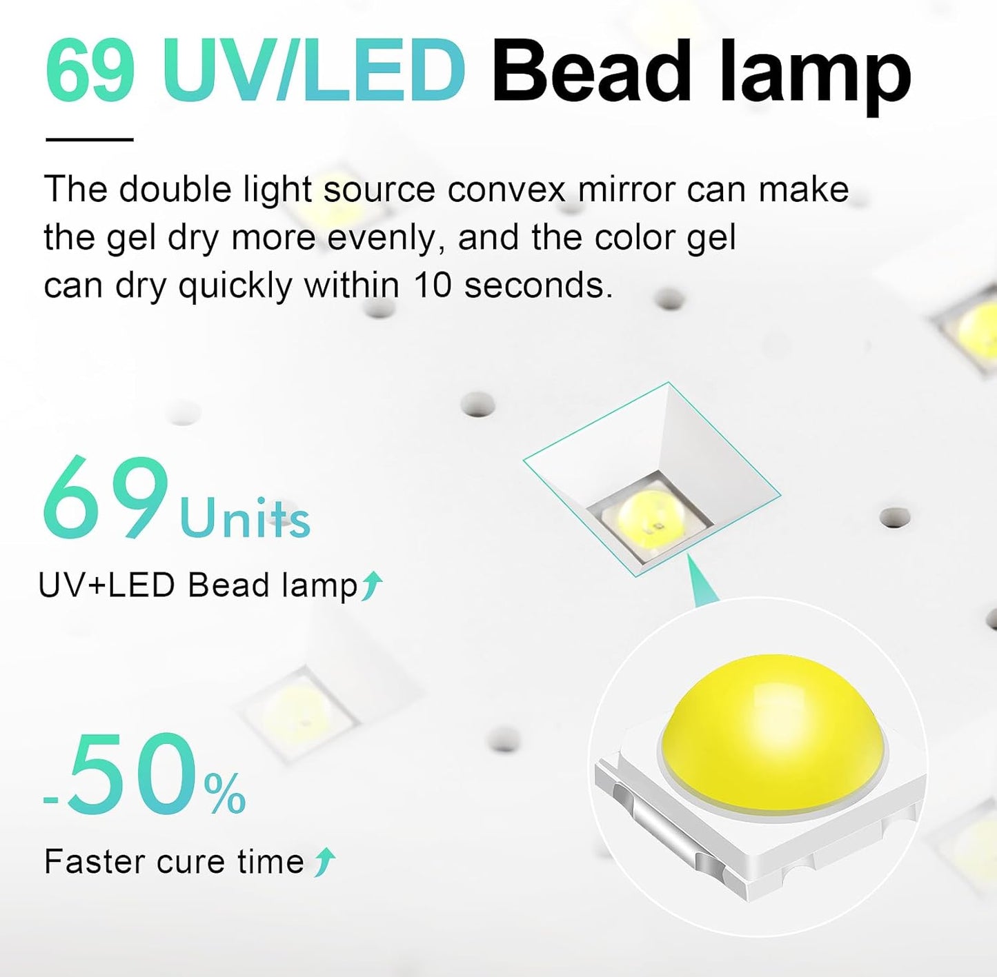 L'UGX Professional Nail Curing Lamp for Gel Polish Dryer 72W LED UV Nail Lights with Arm Rest Pillow & Retractable Tray,Perfect for Manicure & Pedicure at Salon & Home