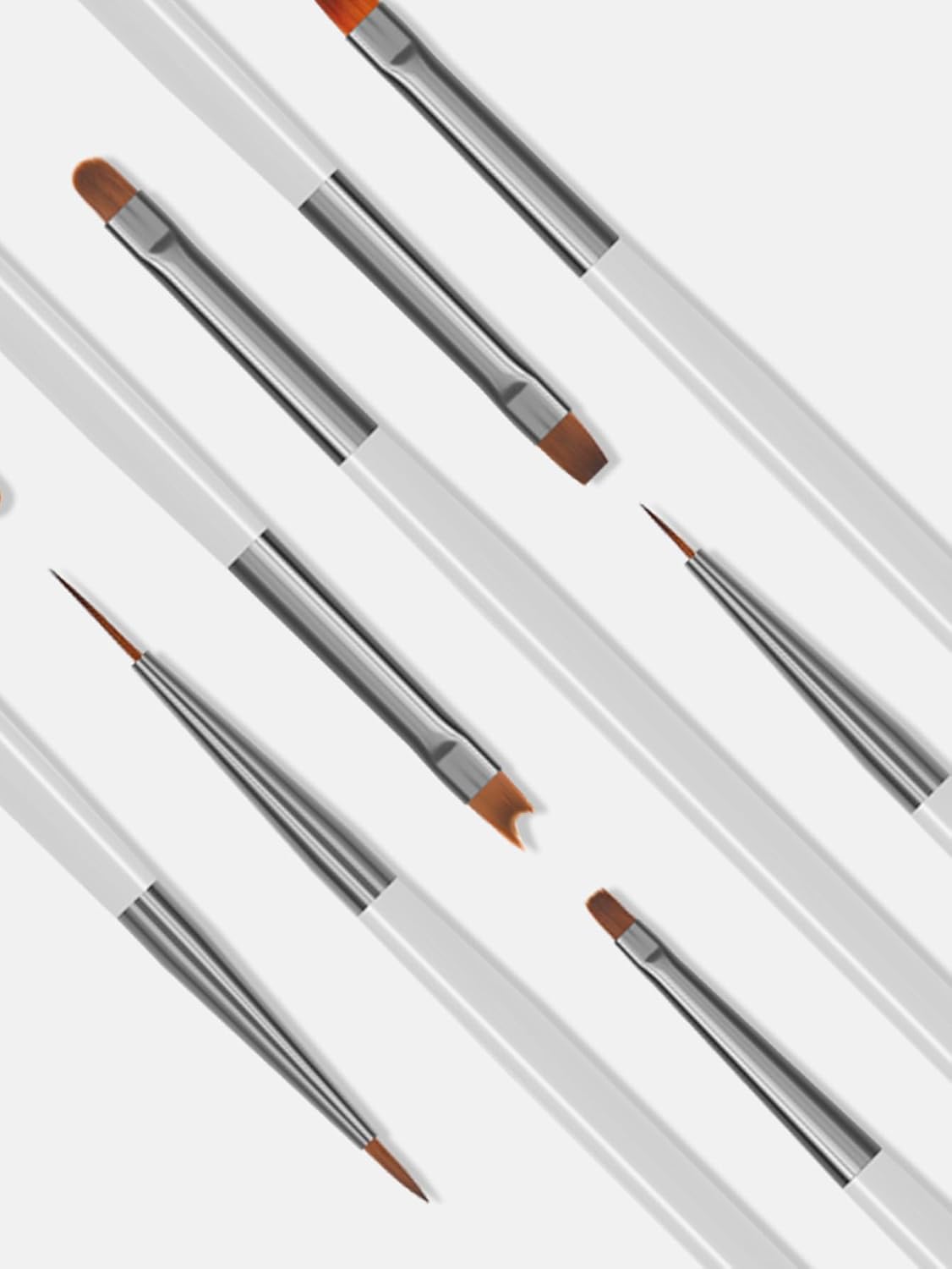 Nail Art Brushes Set, 9pcs Nail Design Painting Brushes, Professional Nail Art Design Brushes, Nail Fine Liner Brushes,Gray