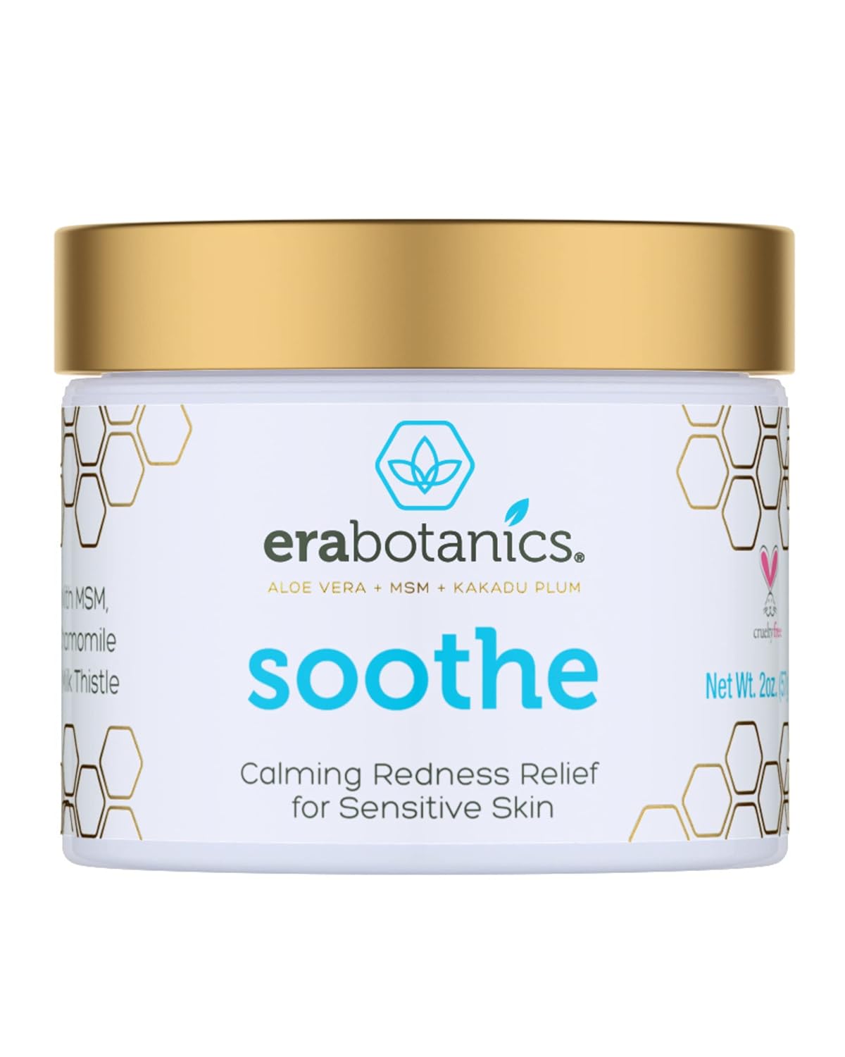 Era Organics Cream Redness Relief Moisturizer- Soothing Redness Relief for Face with Manuka Honey, MSM, Chamomile - Calming Moisturizer Made in USA